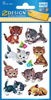 Cats paper stickers painted
